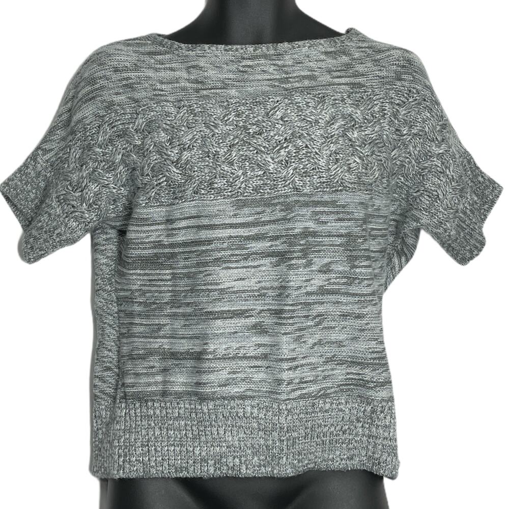 The Limited Wool Blend Sweater Size M Gray Short Sleeves Boat Neck Modest Preppy